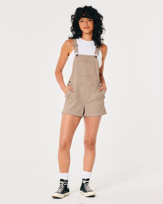 Hollister Kvinder twill shortalls 2H8Z642 bunde lysebrun
