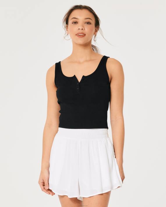 Hollister Kvinder ultra høj-talje flydende bløde shorts 2H8Z632 bunde hvid