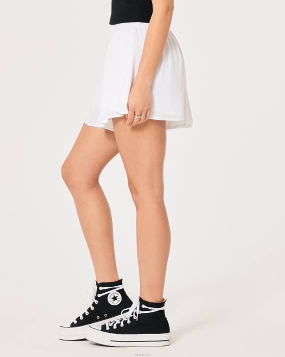 Hollister Kvinder ultra høj-talje flydende bløde shorts 2H8Z632 bunde hvid