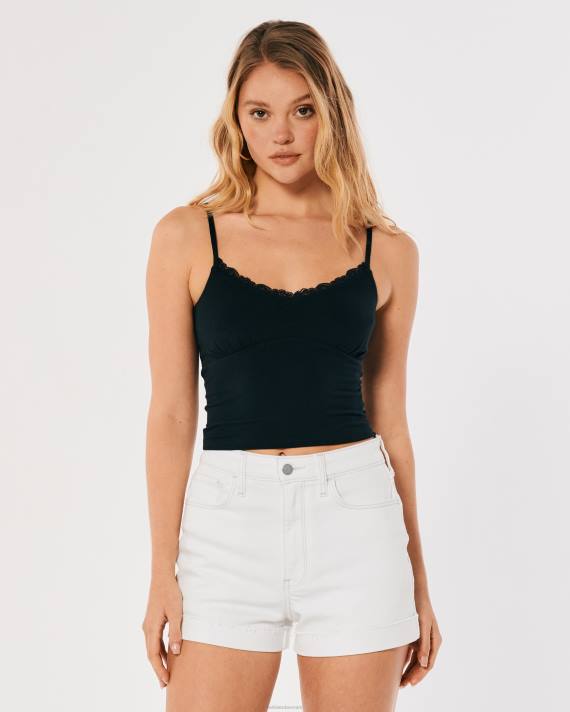 Hollister Kvinder ultra højtaljede hvide denim mom-shorts 2H8Z500 bunde hvid