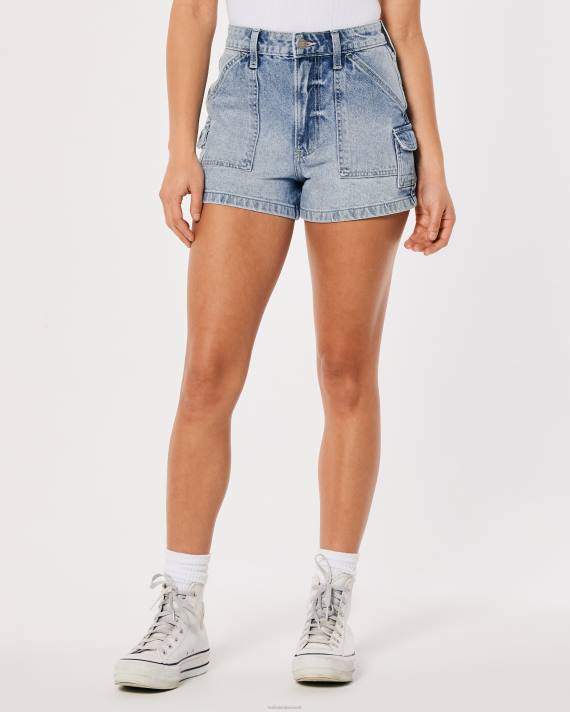 Hollister Kvinder ultra high-rise let vask denim cargo mom shorts 2H8Z564 bunde let vask last