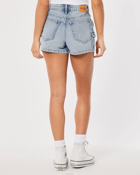 Hollister Kvinder ultra high-rise let vask denim cargo mom shorts 2H8Z564 bunde let vask last