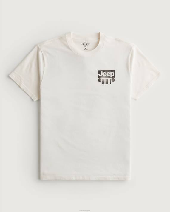 Hollister Kvinder afslappet jeep grafisk t-shirt 2H8Z162 toppe off white-jeep