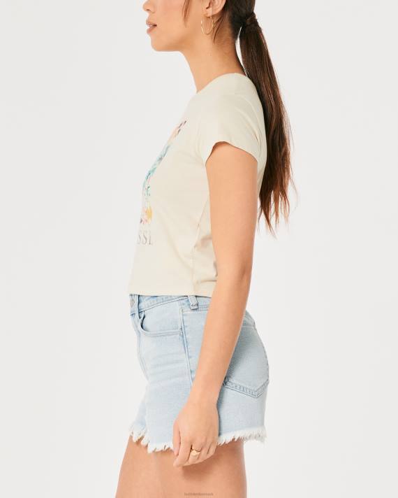 Hollister Kvinder afslappet matisse art grafisk t-shirt 2H8Z365 toppe fløde