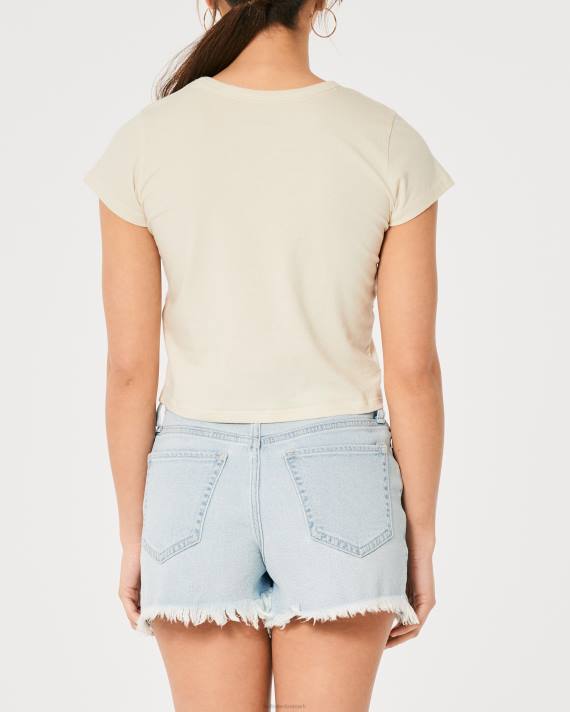 Hollister Kvinder afslappet matisse art grafisk t-shirt 2H8Z365 toppe fløde