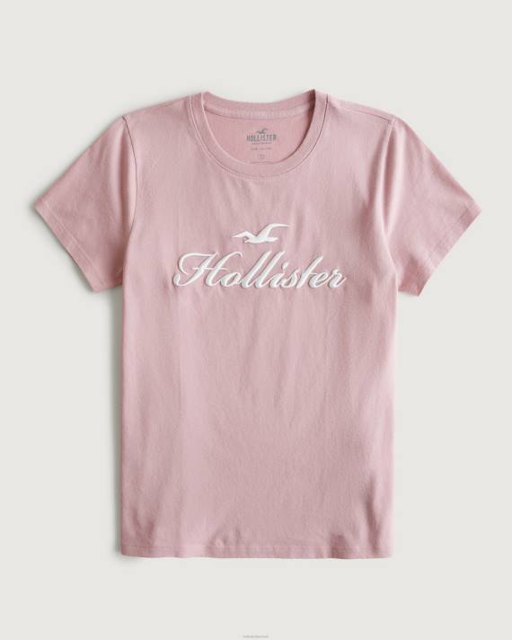 Hollister Kvinder let logo grafisk t-shirt 2H8Z153 toppe lyserød
