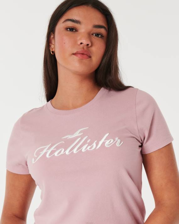 Hollister Kvinder let logo grafisk t-shirt 2H8Z153 toppe lyserød