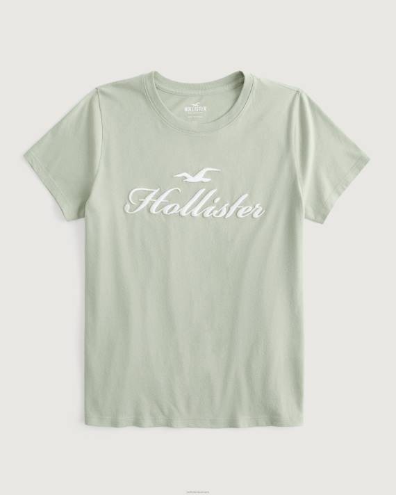 Hollister Kvinder let logo grafisk t-shirt 2H8Z207 toppe salvie grøn