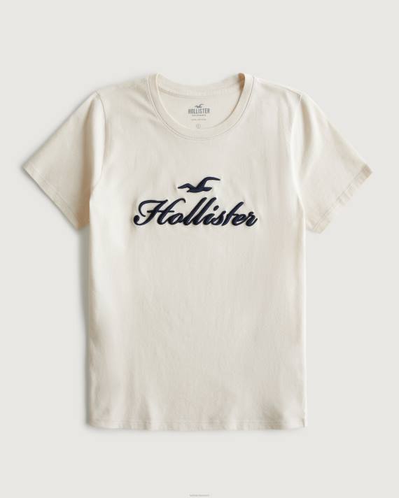 Hollister Kvinder let logo grafisk t-shirt 2H8Z211 toppe fløde