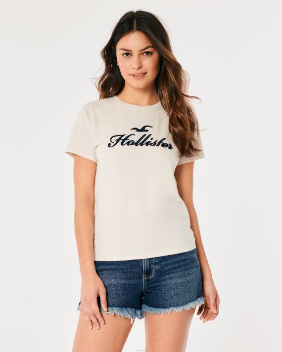 Hollister Kvinder let logo grafisk t-shirt 2H8Z211 toppe fløde