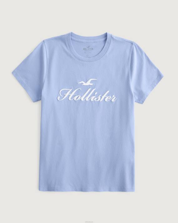 Hollister Kvinder let logo grafisk t-shirt 2H8Z220 toppe blå