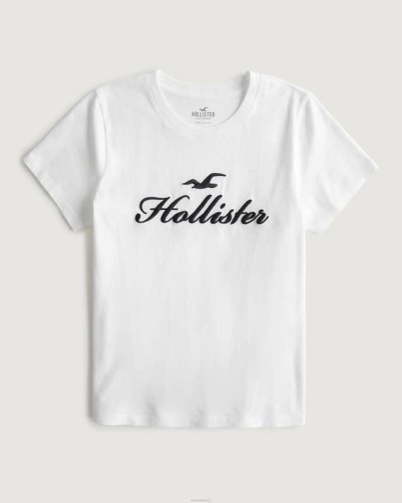 Hollister Kvinder let logo grafisk t-shirt 2H8Z221 toppe hvid