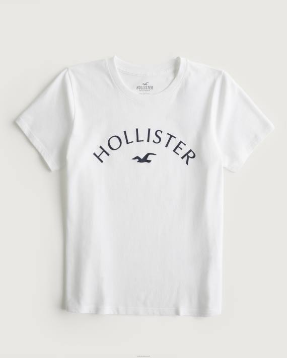 Hollister Kvinder let logo grafisk t-shirt 2H8Z240 toppe hvid