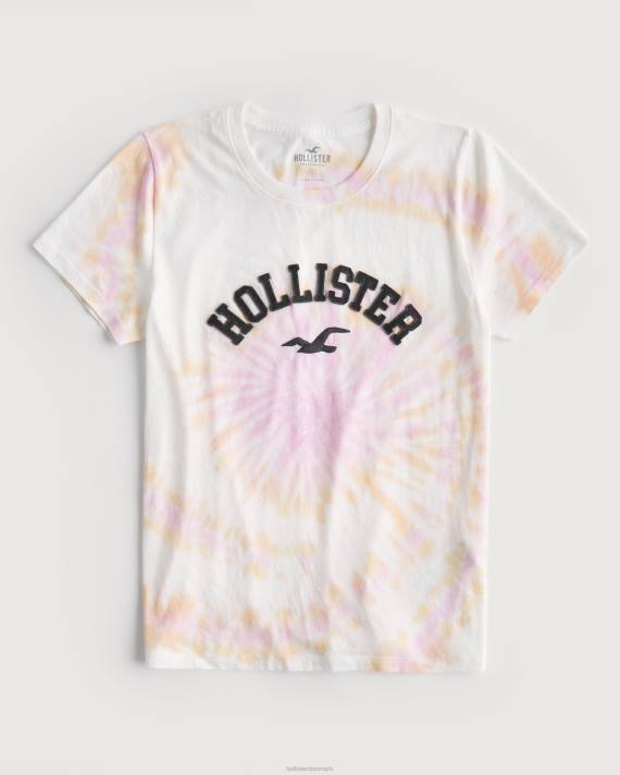 Hollister Kvinder let logo grafisk t-shirt 3-pak 2H8Z440 toppe sort-rød-slips farvestof