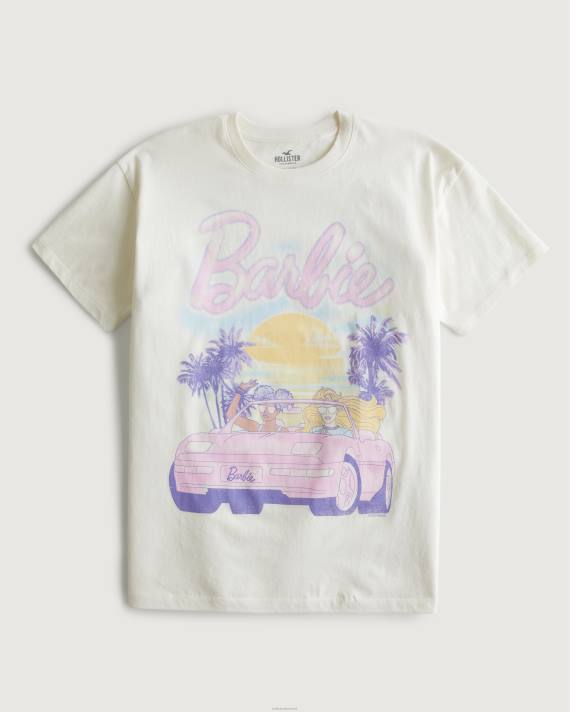 Hollister Kvinder oversized barbie bil grafisk t-shirt 2H8Z2 toppe fløde