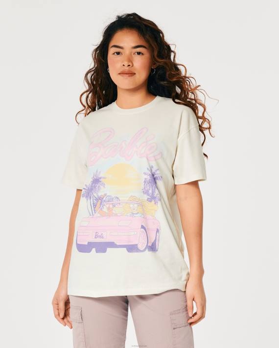 Hollister Kvinder oversized barbie bil grafisk t-shirt 2H8Z2 toppe fløde