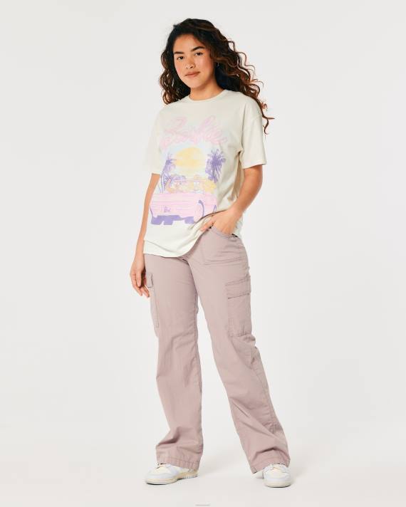 Hollister Kvinder oversized barbie bil grafisk t-shirt 2H8Z2 toppe fløde