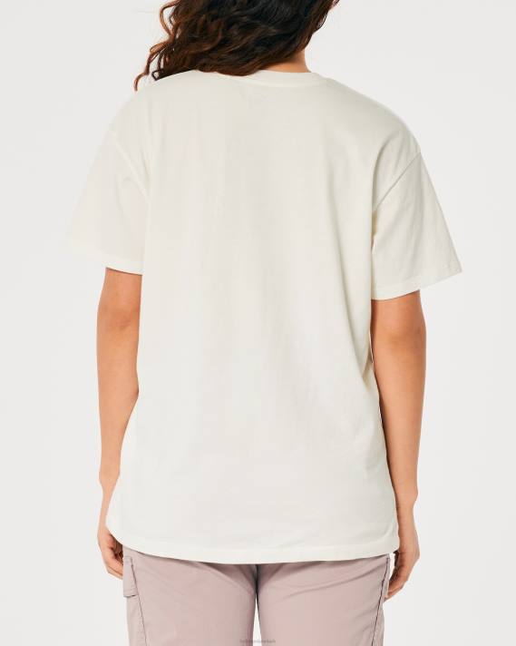 Hollister Kvinder oversized barbie bil grafisk t-shirt 2H8Z2 toppe fløde