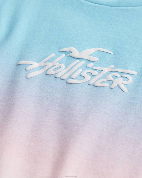 Hollister Kvinder pride afslappet logo grafisk t-shirt 2H8Z120 toppe lyseblå tie-dye