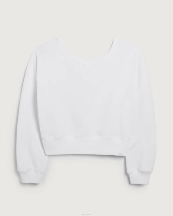 Hollister Kvinder gilly hicks crew sweatshirt med åben ryg 2H8Z286 toppe hvid