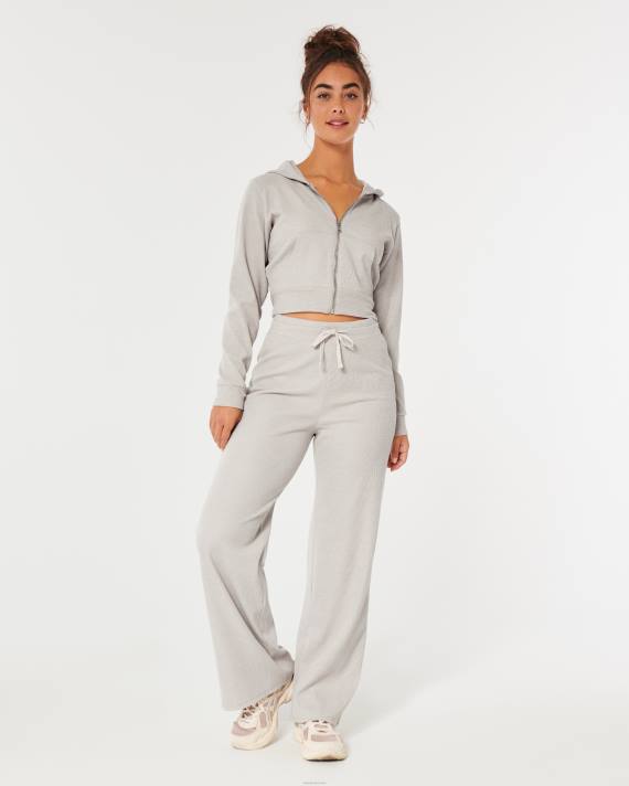 Hollister Kvinder gilly hicks hyggelig mikro-vaffel fuld lynlås 2H8Z136 toppe beige