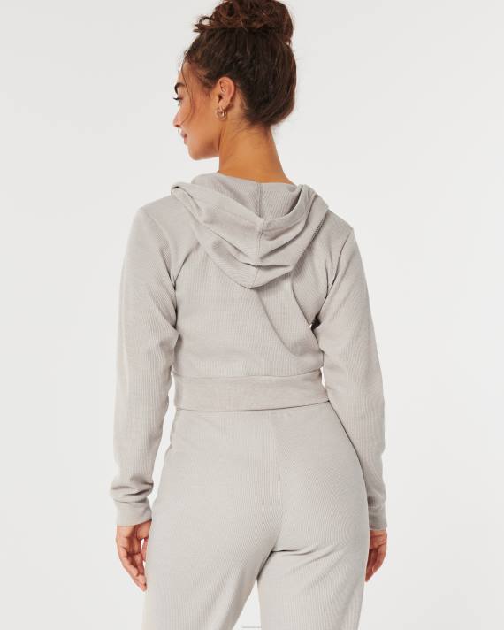 Hollister Kvinder gilly hicks hyggelig mikro-vaffel fuld lynlås 2H8Z136 toppe beige