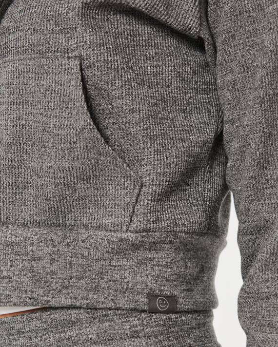 Hollister Kvinder gilly hicks hyggelig mikro-vaffel fuld lynlås 2H8Z173 toppe mørk gråmeleret