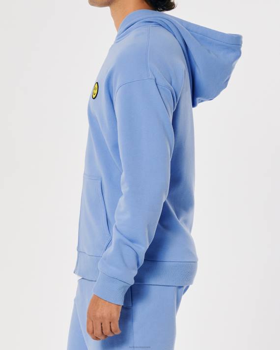 Hollister Kvinder gilly hicks smile-serie hættetrøje med fuld lynlås 2H8Z441 toppe blå
