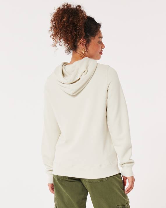 Hollister Kvinder let logo grafisk hættetrøje 2H8Z320 toppe fløde