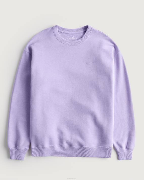Hollister Kvinder oversized logo ikon crew sweatshirt 2H8Z25 toppe lavendel