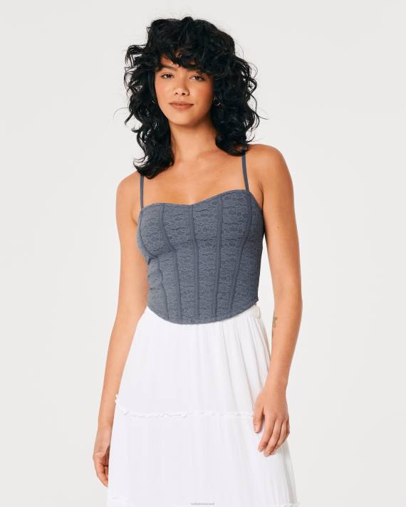 Hollister Kvinder blondesøm sweetheart cami 2H8Z263 toppe flåde