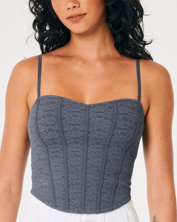 Hollister Kvinder blondesøm sweetheart cami 2H8Z263 toppe flåde