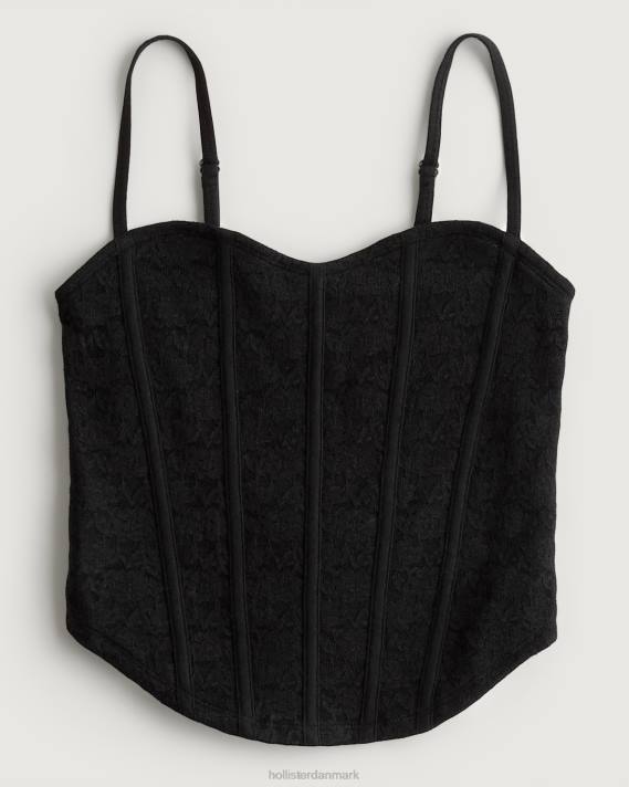 Hollister Kvinder blondesøm sweetheart cami 2H8Z391 toppe sort