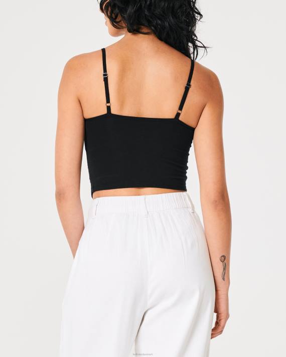 Hollister Kvinder blondesøm sweetheart cami 2H8Z391 toppe sort