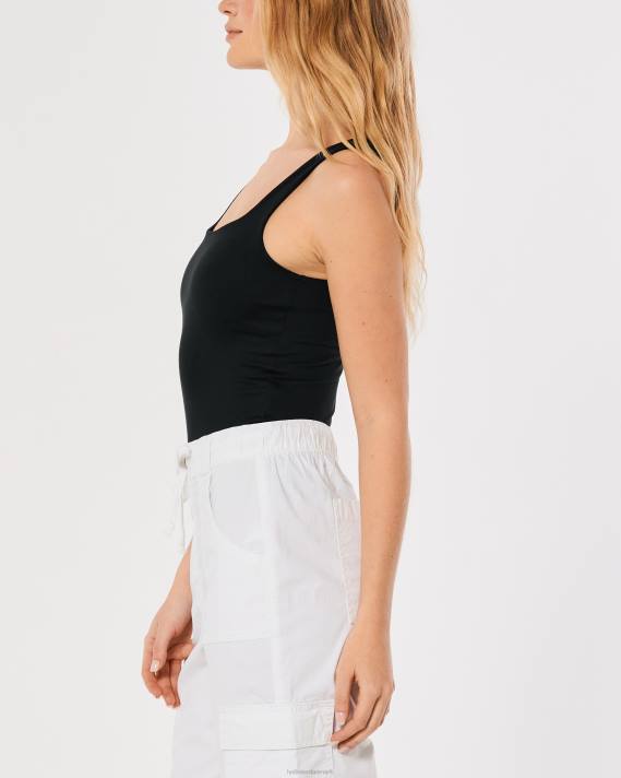 Hollister Kvinder bodysuit med firkantet hals i sømløs stof 2H8Z201 toppe sort