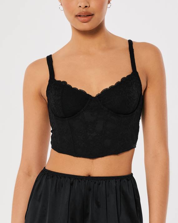 Hollister Kvinder gilly hicks blonde bustier 2H8Z97 toppe sorte blonder