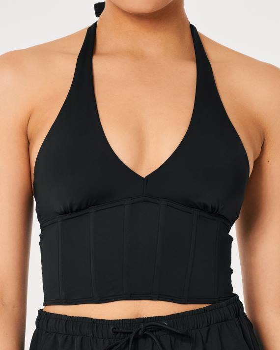 Hollister Kvinder gilly hicks mikro-modal grime bustier 2H8Z430 toppe sort