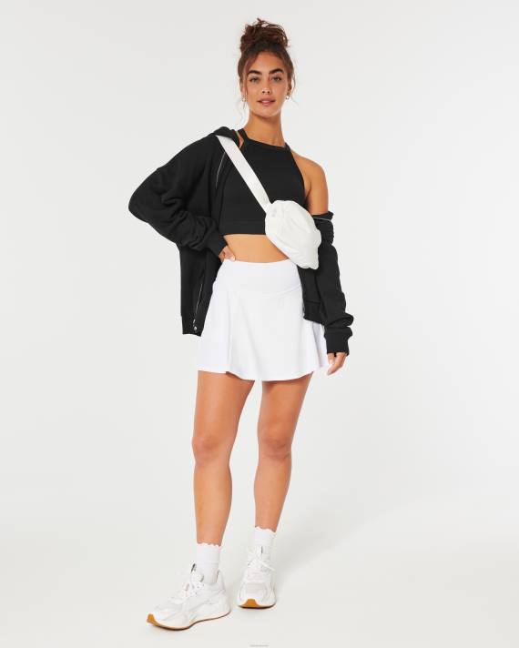 Hollister Kvinder gilly hicks ribstrikket sømløs bh-top med høj hals 2H8Z247 toppe sort