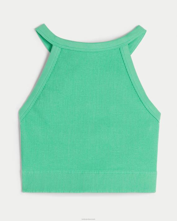 Hollister Kvinder gilly hicks ribstrikket sømløs bh-top med høj hals 2H8Z306 toppe grøn