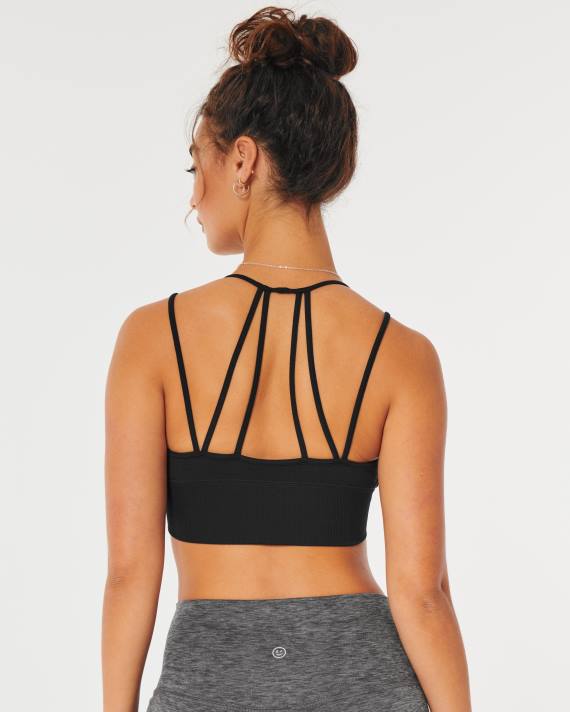 Hollister Kvinder gilly hicks strappy scoop bralette 2H8Z431 toppe sort