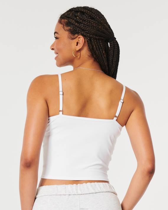 Hollister Kvinder sømløs stof portræt halsudskæring cami 2H8Z244 toppe hvid