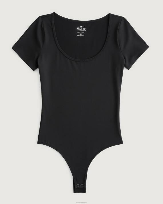 Hollister Kvinder sømløs stof scoop body 2H8Z123 toppe sort