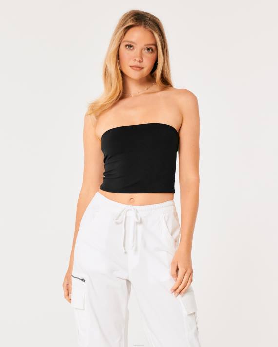 Hollister Kvinder social turist tube top 2H8Z238 toppe sort