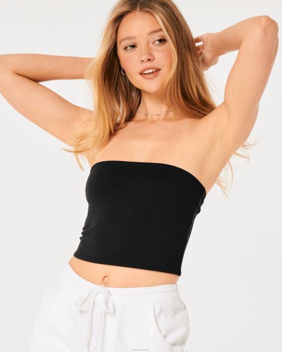 Hollister Kvinder social turist tube top 2H8Z238 toppe sort