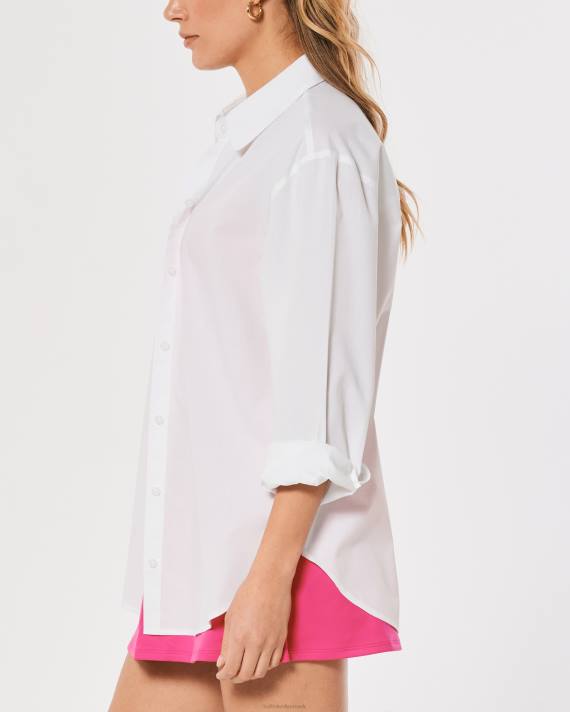 Hollister Kvinder gilly hicks vævet skjorte 2H8Z305 toppe hvid