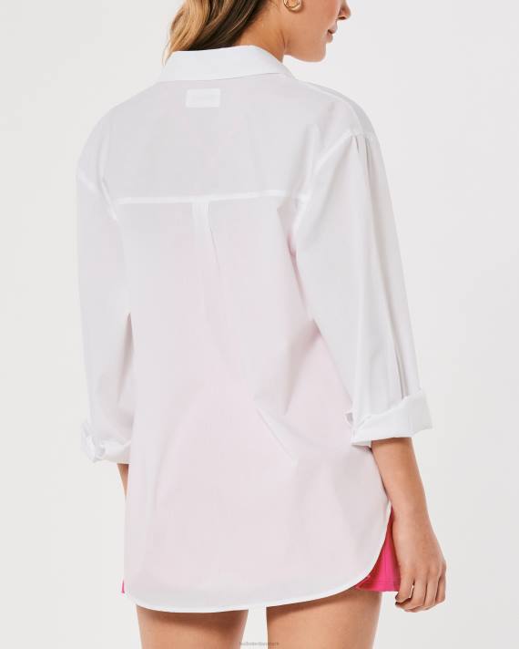 Hollister Kvinder gilly hicks vævet skjorte 2H8Z305 toppe hvid