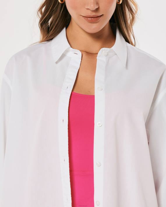 Hollister Kvinder gilly hicks vævet skjorte 2H8Z305 toppe hvid