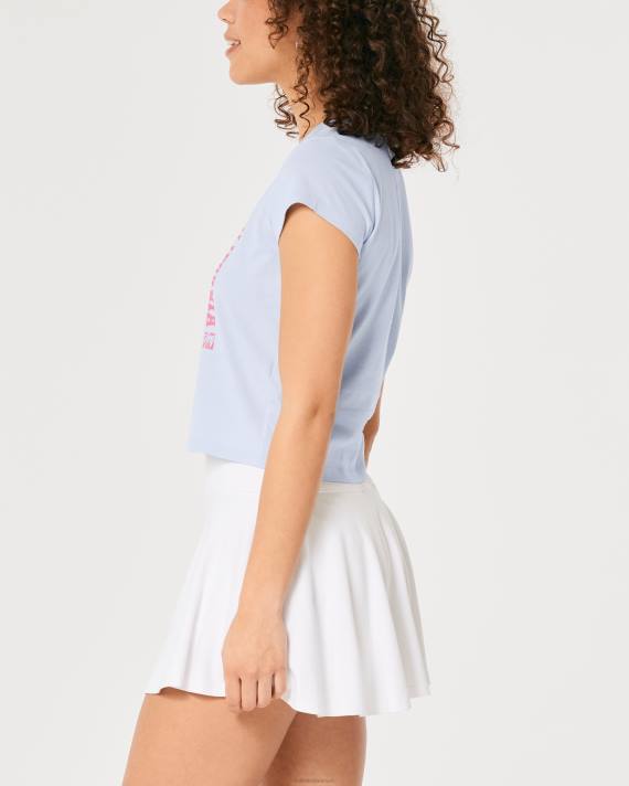 Hollister Kvinder afslappet californisk grafisk baby-t-shirt 2H8Z349 toppe lyseblå