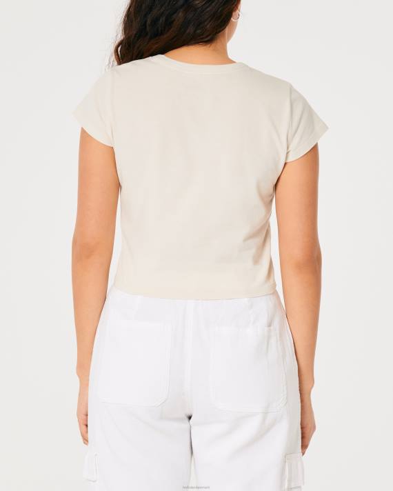 Hollister Kvinder afslappet costa rica grafisk baby-t-shirt 2H8Z359 toppe fløde