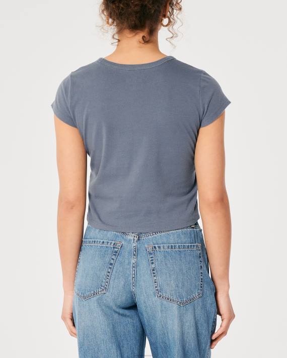 Hollister Kvinder afslappet give en lille kærlighed grafisk baby tee 2H8Z318 toppe flåde